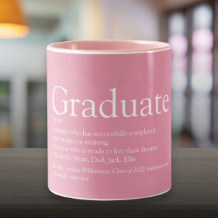 Graduate Definition Class of 2021 Fun Girly Pink Two-Tone Coffee Mug
