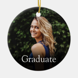 Graduate Definition Girly Pink Photo Ceramic Ornament
