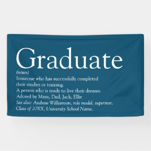 Graduate Definition Modern Blue Banner