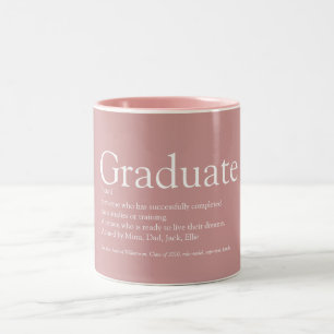 Graduate Definition Modern Dusty Rose Two-Tone Coffee Mug