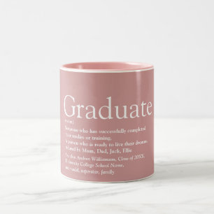 Graduate Definition Modern Dusty Rose Two-Tone Coffee Mug