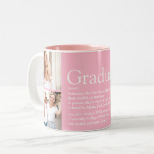 Graduate Definition Modern Photo Girly Pink Two-Tone Coffee Mug