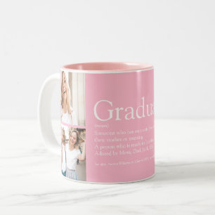 Graduate Definition Modern Photo Girly Pink Two-Tone Coffee Mug