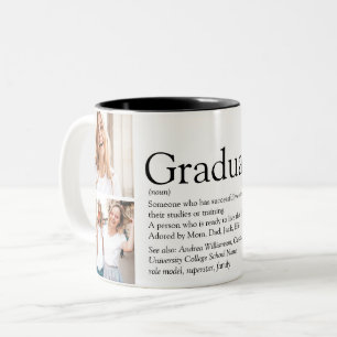 Graduate Definition Photo Collage Modern Two-Tone Coffee Mug