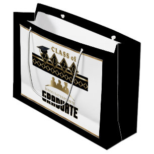 Graduate - DIY Year and Name - Black Large Gift Bag