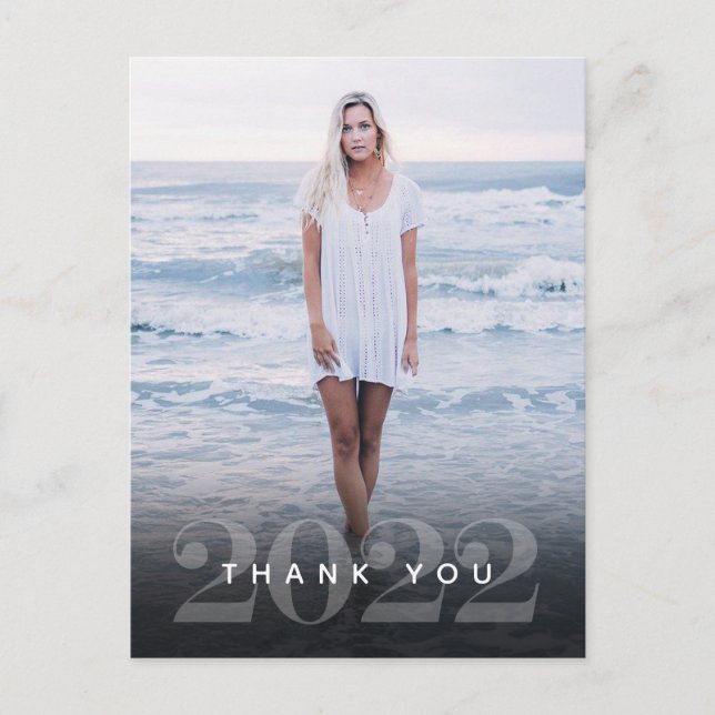 Graduate Elegance Thank You  Postcard (Front)