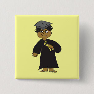 Graduate, Ethnic Male 2 Inch Square Button