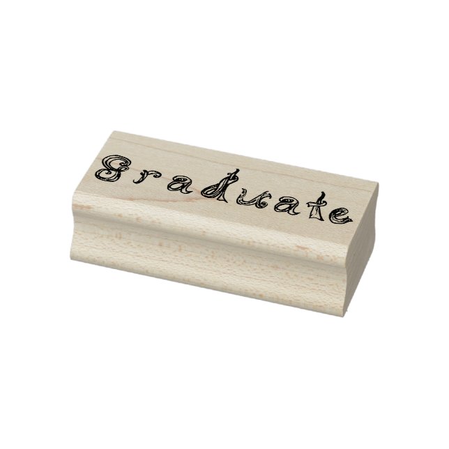 Graduate Fabric Font Letters Rubber Stamp (Stamp)