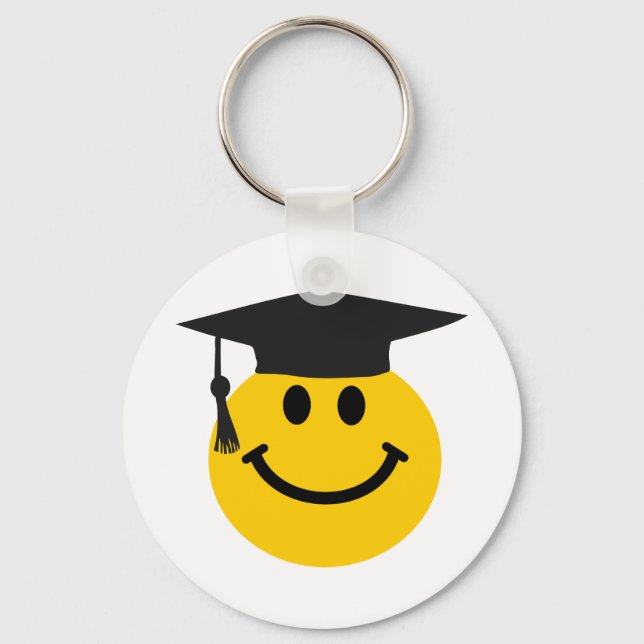 Graduate face with graduation hat keychain (Front)