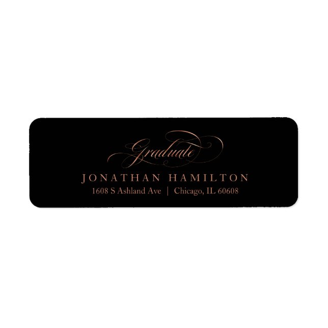 Graduate Foil Copper Elegant Script Graduation (Front)
