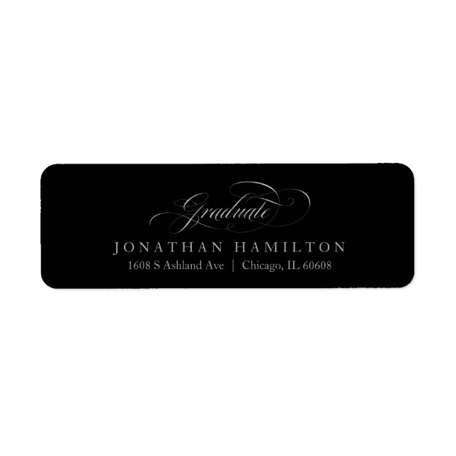 Graduate Foil Silver Elegant Script Graduation (Front)