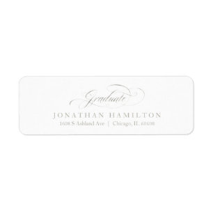 Graduate Foil Silver Fancy Calligraphy Graduation