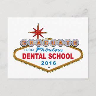 Graduate From Fabulous Dental School 2016 (Vegas) Announcement Postcard