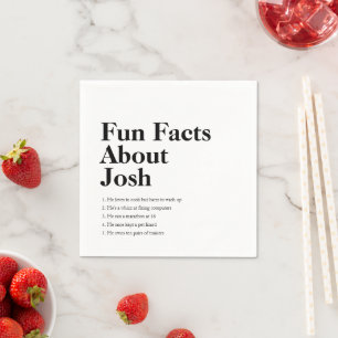 Graduate Fun Facts Grad Black Custom Napkin