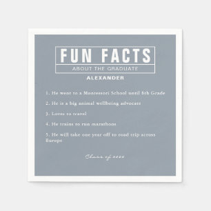 Graduate Fun Facts Light Blue Paper Napkin