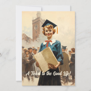 Graduate girl congratulations announcement