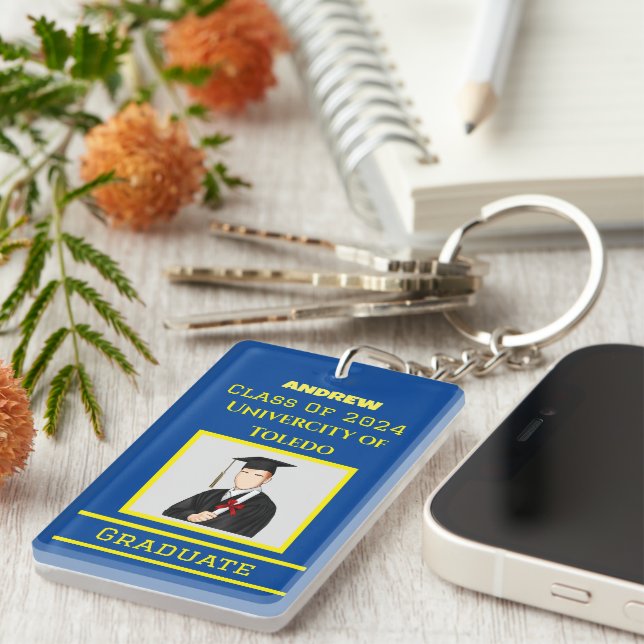 Graduate Gleam: Commemorating Success in Every Key Keychain (Front Right)