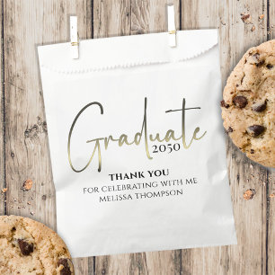 Graduate Gold Grad Minimalist Simple Thank You Favour Bag