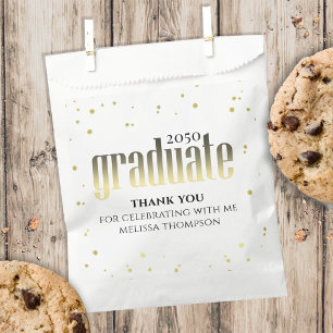 Graduate Gold Grad Minimalist Simple Thank You Favour Bag