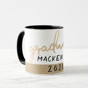 Graduate Gold Script   Classy Brush with Year Mug