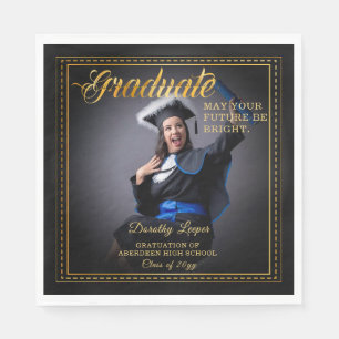 Graduate. Golden touch Brighten your future. Napkin
