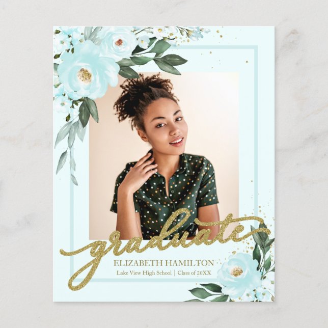 Graduate Grad Announcement Photo Budget Card (Front)