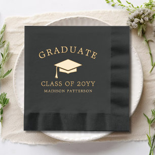 Graduate Grad Cap Personalized Graduation Class Of Foil Napkins