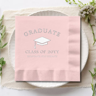 Graduate Grad Cap Personalized Graduation Class Of Foil Napkins