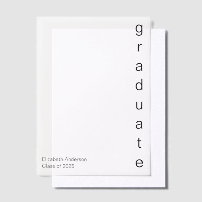 graduate Grad's Name Class of 2025 Graduation Vellum Invitations (Offset)