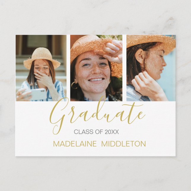 Graduate Graduate Party Photo Invitation moderne (Devant)