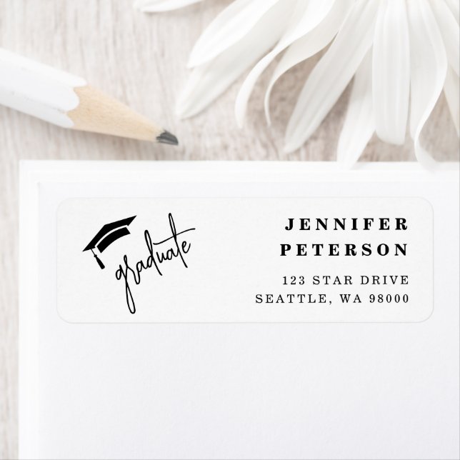 Graduate Graduation Cap Script Return Address (Insitu)