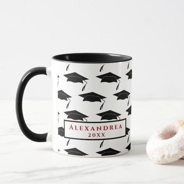 Graduate Graduation Caps Class Keepsake Custom Mug (With Donut)