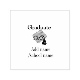 Graduate graduation congrats add name school year self-inking stamp