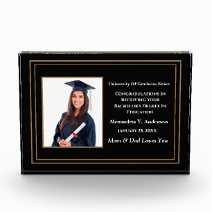Graduate Graduation Photo School Award  Block