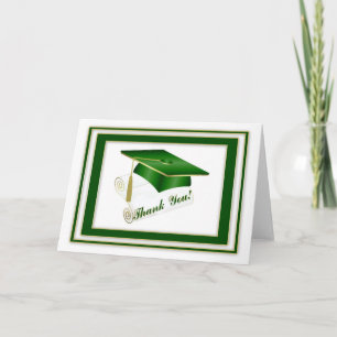 Graduate Green Thank You Card