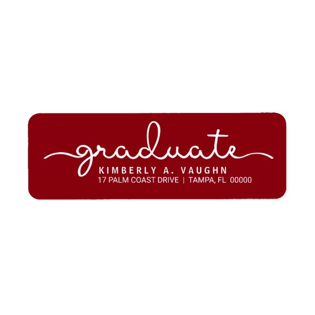 Graduate Hand Lettered Script DIY School Colours (Front)