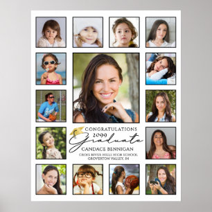 Graduate Handwritten Script 15 Photo Collage Poster