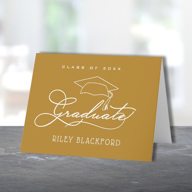 Graduate Hat Gold Note Card (Creator Uploaded)