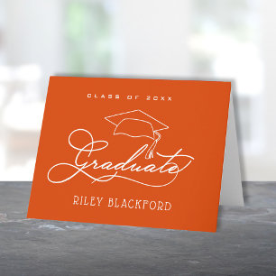Graduate Hat Orange Note Card