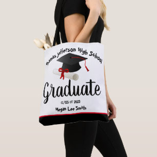 Graduate Hat Tassel & Scroll Tote Bag
