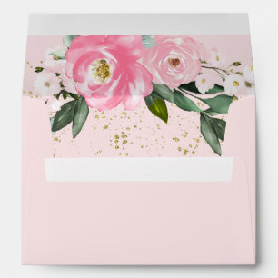 Graduate Hot Pink Floral Bouquet Elegant Envelope
