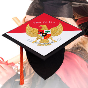 Graduate Indonesia, Student hats, Indonesian Flag Graduation Cap Topper