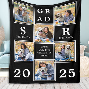 Graduate Keepsak Personalized Unique Photo Collage Fleece Blanket