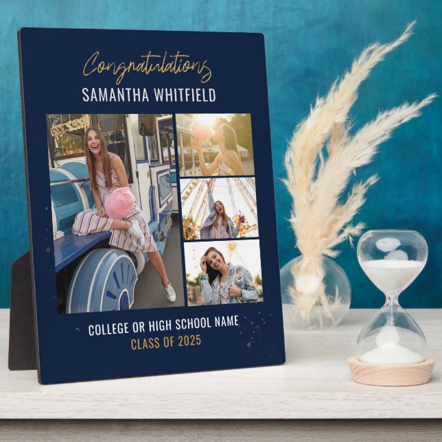 Graduate Kespsake Photo Collage Graduation 2025 Plaque (Side)