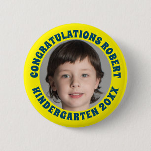 Graduate Kindergarten Congratulations Photo 2 Inch Round Button
