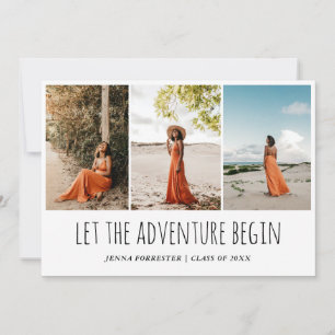Graduate Let The Adventure Begin Script Simple Invitation