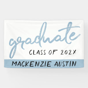 Graduate Light Blue Script   Robin Egg Brush Banner
