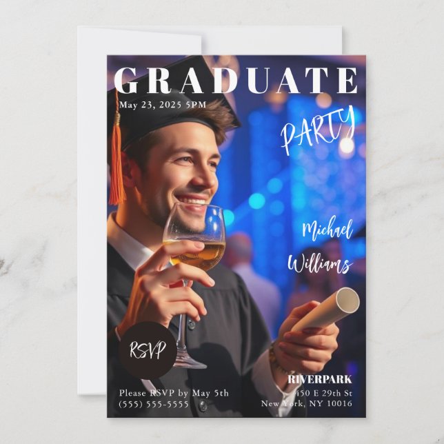 Graduate Magazine Cover  Invitation (Front)