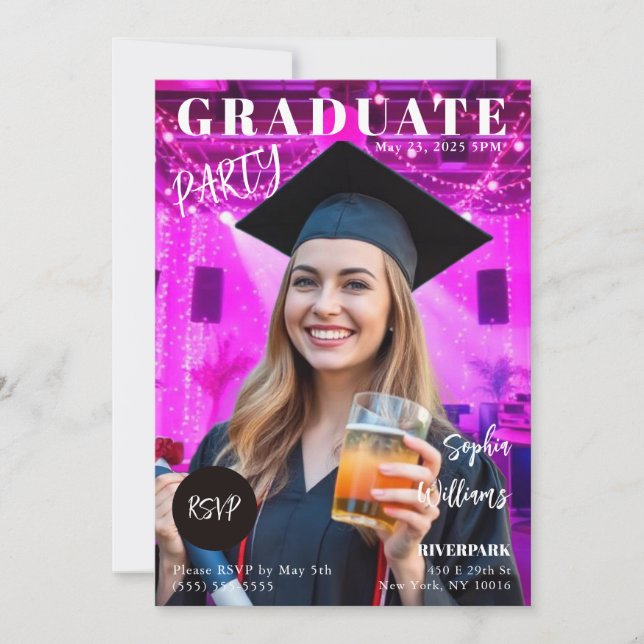 Graduate Magazine Cover  Invitation (Front)