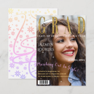 Graduate Magazine Cover Photo Graduation Announce